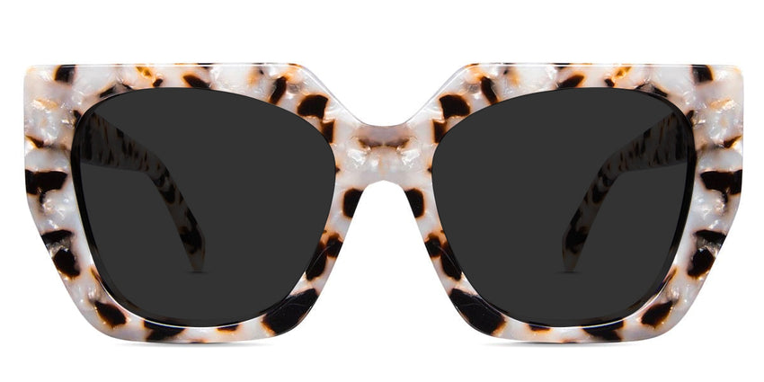 Naria black tinted Standard Solid sunny glasses frame in tabar variant - it's tortoiseshell style square frame