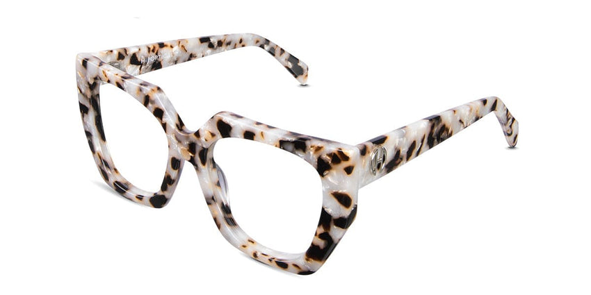 Naria eyeglasses frame in tabar variant - tortoiseshell style frame with written Hip Optical inside the right arm