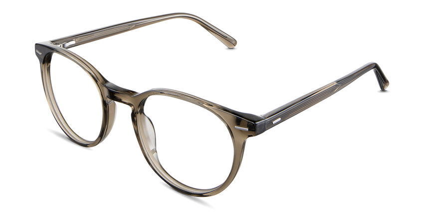 Nasio prescription glasses in the bactrian variant - have a high nose bridge and keyhole style shape.