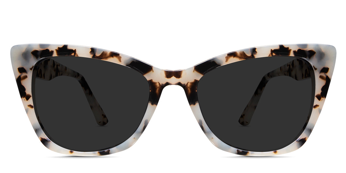 Kline black tinted Standard Solid glasses in marble variant - it's classy cat eye frame best for oval face shape