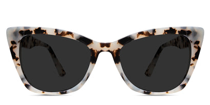 Kline black tinted Standard Solid glasses in marble variant - it's classy cat eye frame best for oval face shape