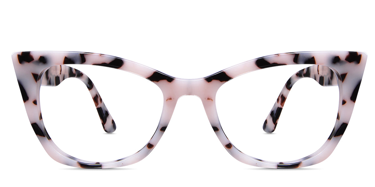 Kline cat eye frame in chiffon variant in creamy white and black color with pink shades Cat-Eye best seller