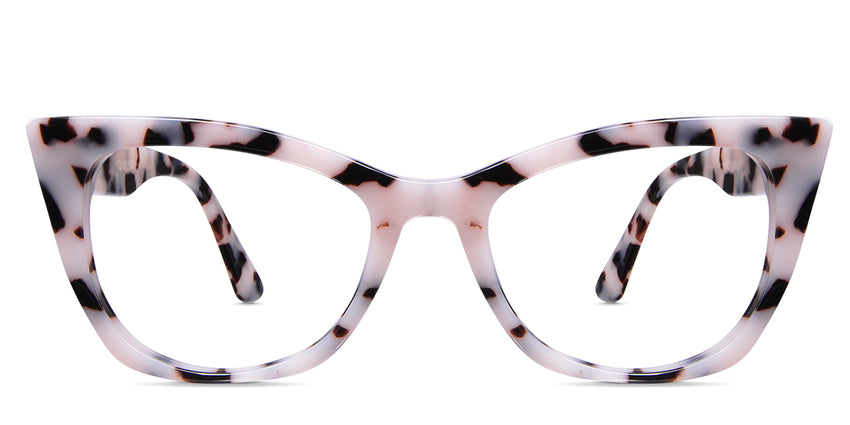 Kline cat eye frame in chiffon variant in creamy white and black color with pink shades Cat-Eye best seller