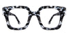 Nimes eyeglasses in charcoal variant with acetate material - square frame in white, gray and black shades of colours Bold