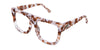 Nobri eyeglasses in praline variant in white and brown colour - medium broad arms with Hip Optical written on the right arm- frame size 55-14-185