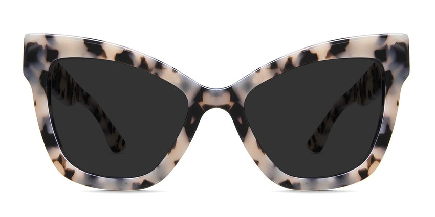 Nocu black tinted Standard Solid sunglasses in sultry variant it's cat eye tortoise style frame with broad viewing area