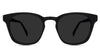 Nuso black tinted Standard Solid sunglasses in the midnight variant - are a round frame with a cat-eye look at the endpiece with a regular thick temple arm.