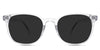 Olin black tinted Standard Solid sunglasses in the cloudsea variant - it's a transparent round frame with a high nose bridge.
