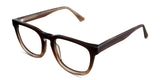 Orlo glasses in the havana variant - have a high keyhole nose bridge.