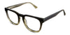 Orlo acetate eyeglasses in the quetzal variant - have a multi-tone green color frame.
