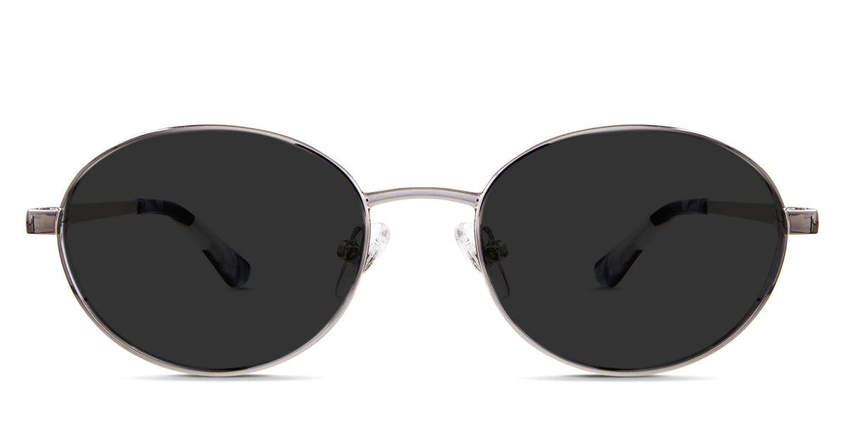 Pettersen black tinted Standard Solid sunglasses in acier variant - with clear nose pads