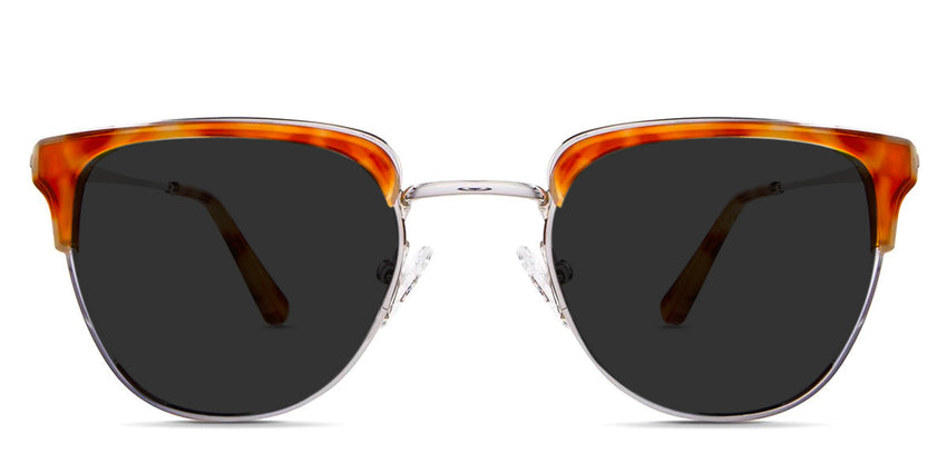 Quinn black tinted Standard Solid glasses in baked ginger variant with thin metal temple arms
