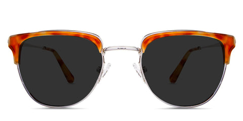 Quinn black tinted Standard Solid glasses in baked ginger variant with thin metal temple arms