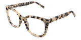 Relta prescription glasses in the tawny variant - are a tortoise pattern with color beige, some brown, bluish grey and black.