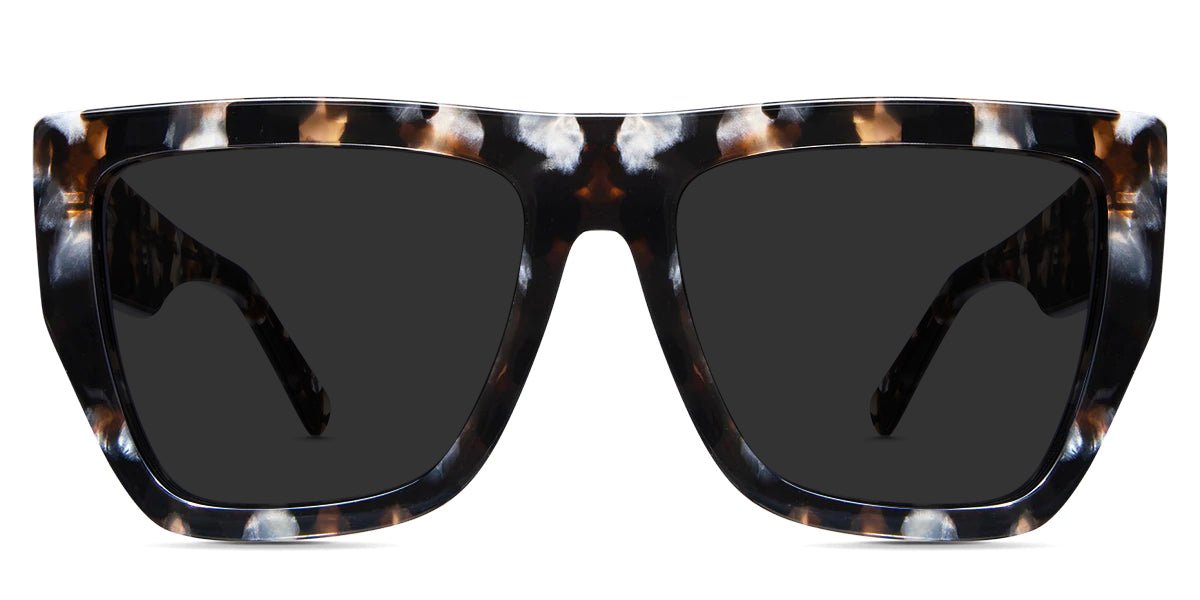 Rien black tinted Standard Solid oversized sunglasses in sepia variant it's square frame