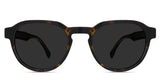 Risto black tinted Standard Solid sunglasses in cayuga variant - it's a round full-rimmed frame with a brushed metal pattern inside the temple arm.