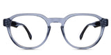 Risto eyeglasses in the mazarine variant - it has a wide nose bridge with a keyhole shape.