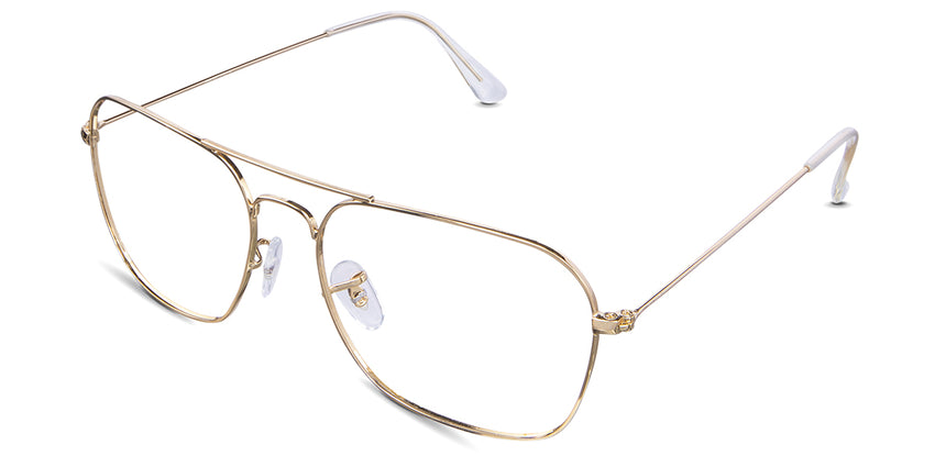 Rit aviator style frame in baroque variant - it has thin temple arms covered with acetate material