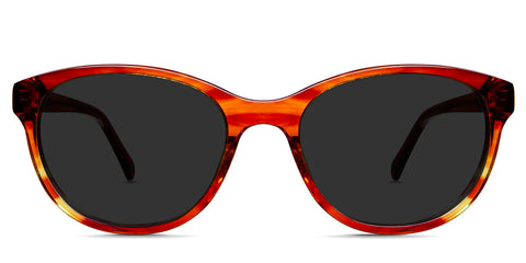 Roth black tinted Standard Solid sunglasses in sunny field variant - it's oval shape frame