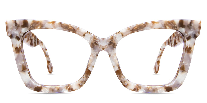 Rovia cat eye frame in lopi variant with pearl color with light brown and beige shades