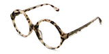 Odona frame in monroe variant with off white and brown colour - round frame with acetate material - with thin temple arms 