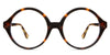 Odona frame in hickory variant with orange and brown colour - it's round frame in tortoise style pattern - medium size frame with acetate material Bold
