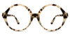 Odona frame in monroe variant with off white and brown colour - it's round frame in tortoise style pattern - medium size frame with acetate material Bold