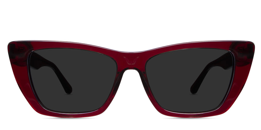 Nemi black tinted Standard Solid frame in scarlet variant - it's cat eye frame which has straight top bar
