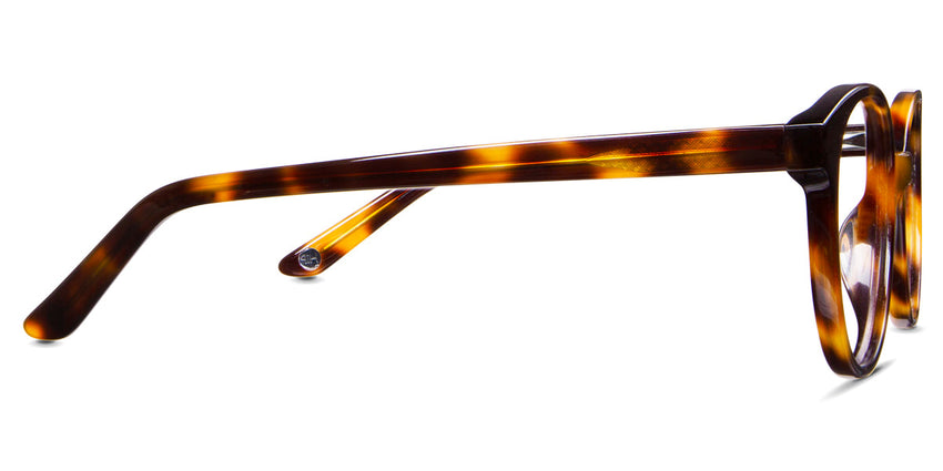 Ludolph eyeglasses in mohave variant - thin temple arms written Hip Optical on right arm - frame size 52-19-140