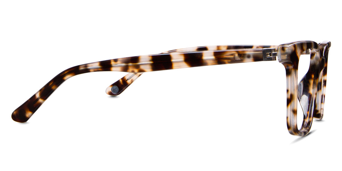 Deshler Jr square eyeglasses in the featherstone variant - have a short temple arm.