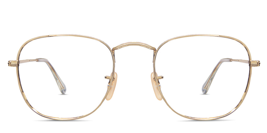 Sique eyeglasses in baroque variant in gold colour - with frame size 51-21-145 with adjustable nose pads medal