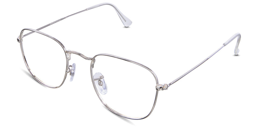 Sique frame in stone variant in silver colour - it's wired frame for medium face shape