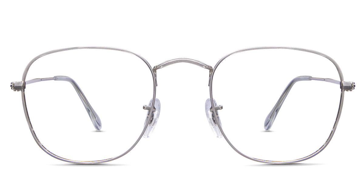 Sique eyeglasses in stone variant in silver colour with metal frame - the frame size is 51-21-145 medal