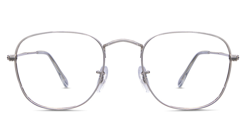 Sique eyeglasses in stone variant in silver colour with metal frame - the frame size is 51-21-145 medal