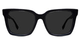 Tanu black tinted Standard Solid prescription sunglasses in jet-setter variant which has Hip logo on temple arms