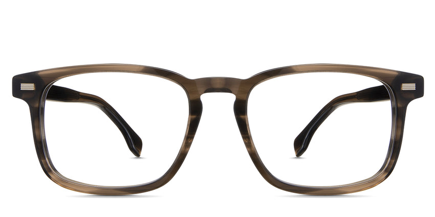 Vado regular eyeglasses in the silt variant - have a keyhole-style nose bridge and a gold brushed endpiece.