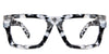 Tori frame in charcoal variant with acetate material - square frame in white, gray and black shades of colours Bold