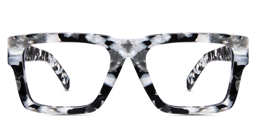 Tori frame in charcoal variant with acetate material - square frame in white, gray and black shades of colours