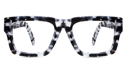 Tori frame in moonlight variant with acetate material - square frame in black, gray and white shades of colours