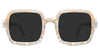 Udo black tinted Standard Solid glasses in opaline variant - it's wide square frame best to protect eyes from sunny rays