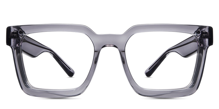 Umer eyeglasses in silver cloud variant - it's acetate frame in clear gray colour - it's wide frame for men and women