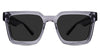 Umer black tinted Standard Solid sunglasses in silver cloud variant - it's a transparent frame with broad temple arms, high nose bridge and a straight bar at the top