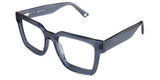 Umer prescription eyeglasses in the sapphire variant have a company name on the inside right arm on the frame.