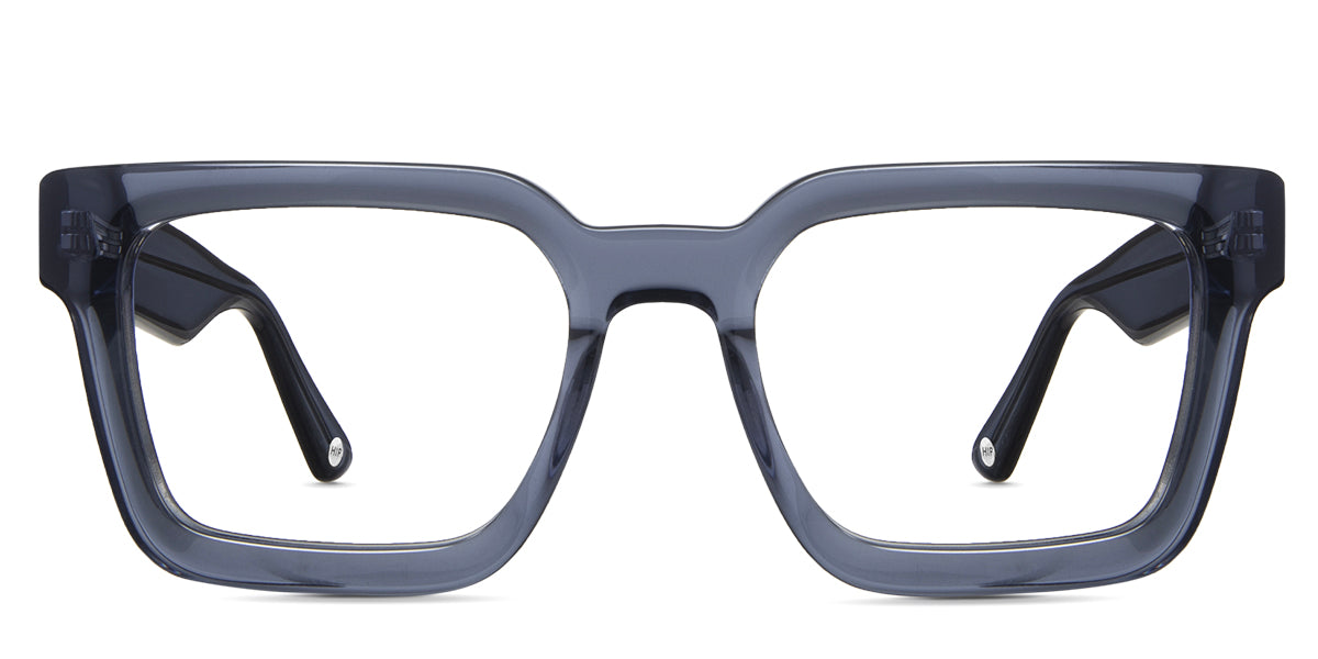 Umer glasses in sapphire variant - it's wide square frame in blue colour best seller