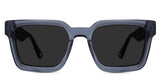 Umer black tinted Standard Solid glasses in sapphire variant - it's wide square frame with high nose bridge