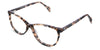 Adelson eyeglasses in flaxseed variant - the frame colour is beige and brown - it has thin temple arms ans high nose bridge
