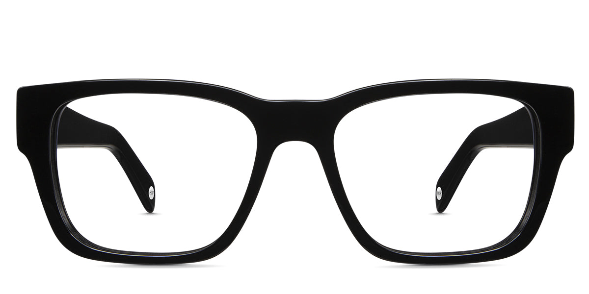 Vuri glasses in midnight variant - it's wide square frame in solid black color