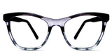 Ramires glasses in english violet variant - cat eye frame in clear acetate material with black and gray colour