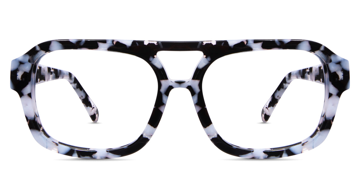 Zaro glasses in prudence variant has straight top bar and broad viewing area