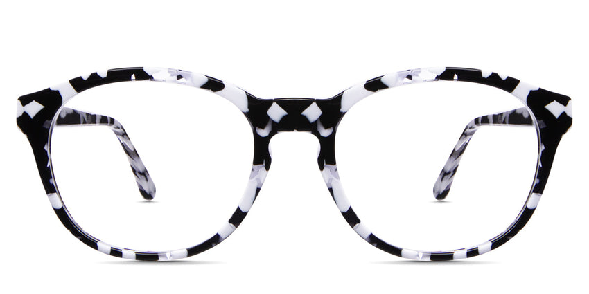 Zenda frame in bloom variant - it's oval frame in tortoise style pattern - medium size frame with acetate material Bold